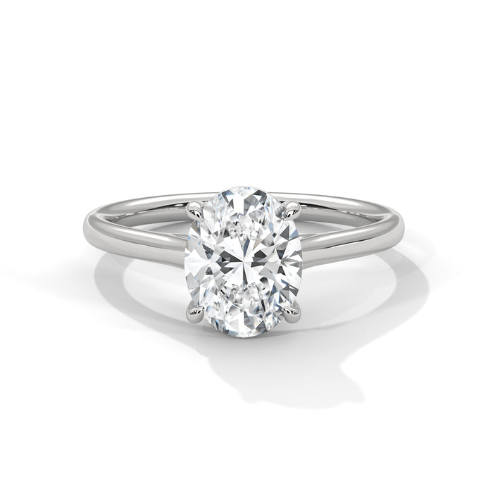 Timeless 10K White Gold 2 Carat Oval Lab Grown Diamond Solitaire Ring