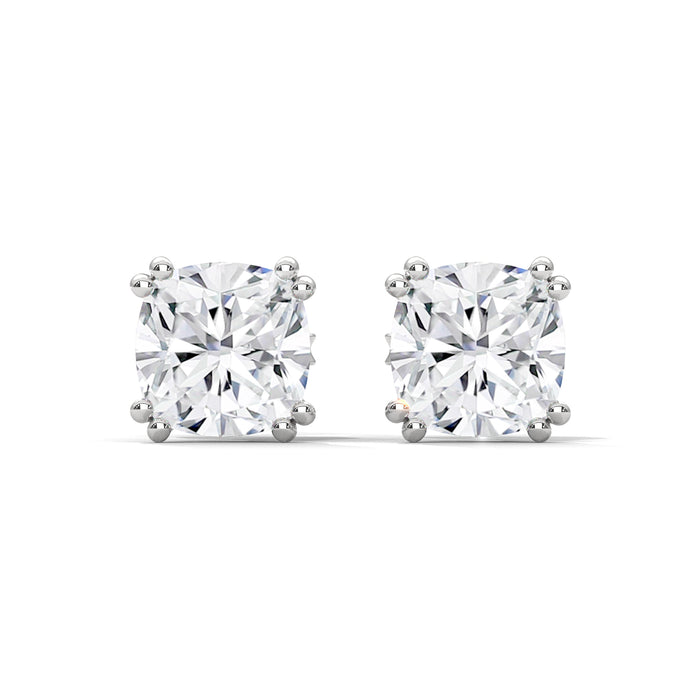 10K White Gold 1.25 CT Cushion Cut Lab Grown Diamond Stud Earrings