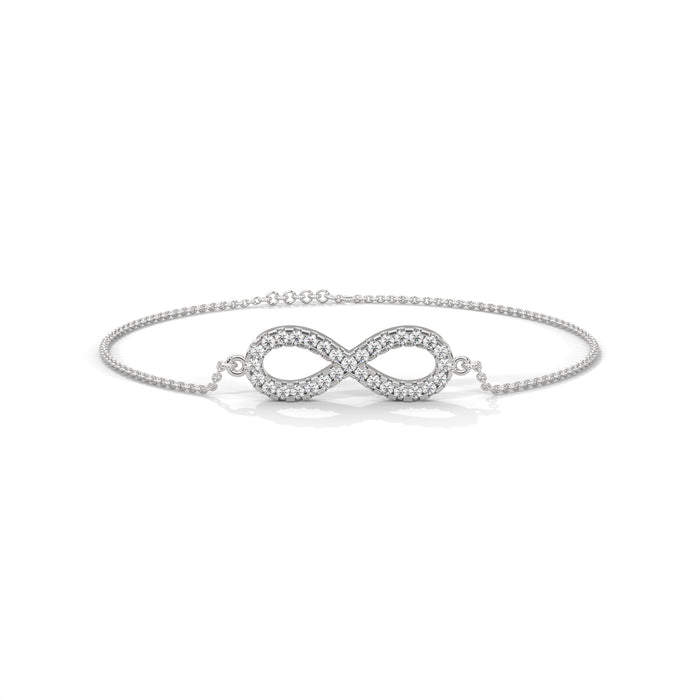 10K White Gold Lab Diamond Infinity Link Bracelet