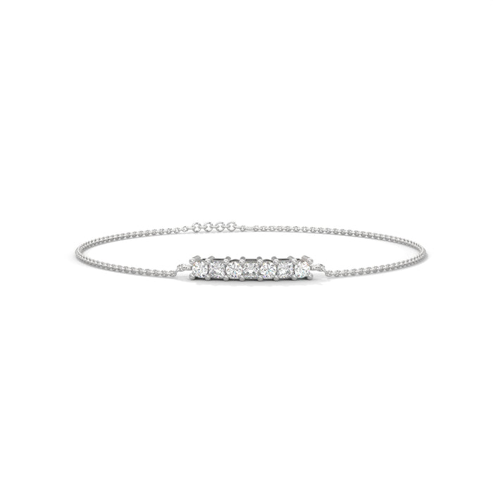 10K White Gold Round Lab Diamond Accent Bracelet