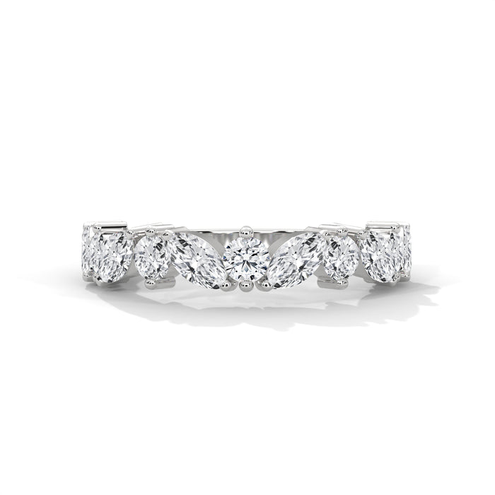 Ethical Lab Diamond Half Eternity Wedding Band in 10K White Gold