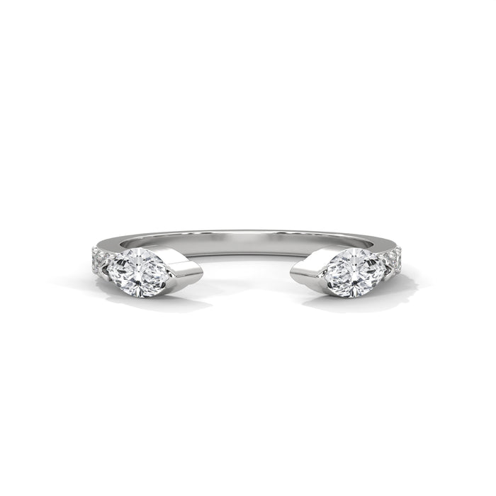 Ethical Marquise Lab Grown Diamond Wedding Band in 10K White Gold