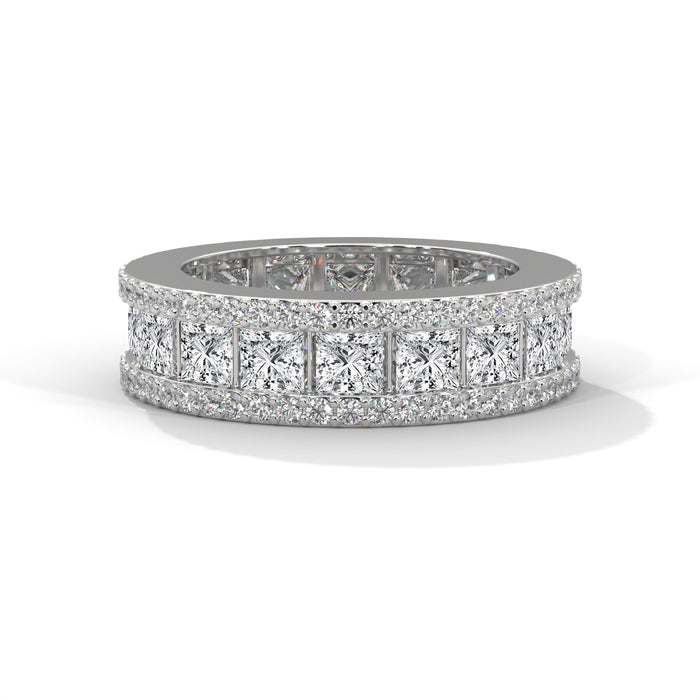 Princess Cut Lab Grown Diamond Full Eternity Band in 10K White Gold