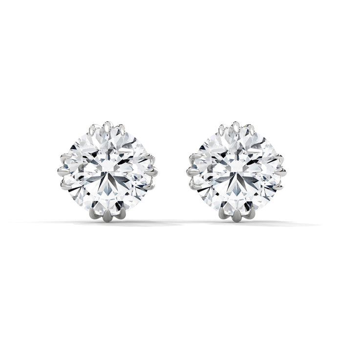 10K White Gold 1.3 CT Round Lab Grown Diamond Stud Earrings