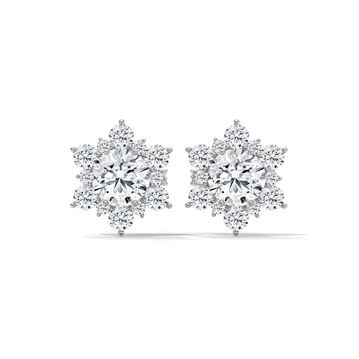 10K White Gold 0.75 CTW Round Lab Grown Diamond Solitaire Stud Earrings