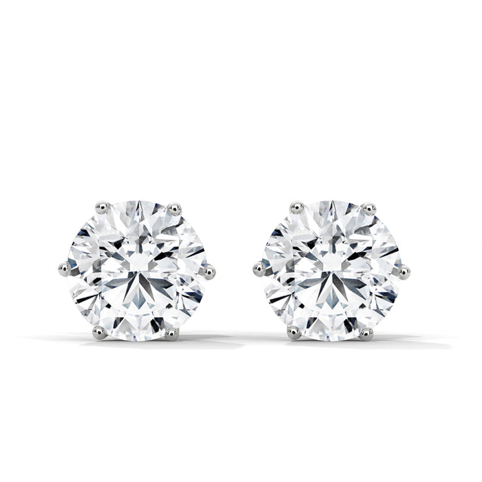10K White Gold 1.0 CT Round Lab Grown Diamond Stud Earrings