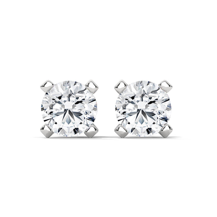 10K White Gold 1.3 CT Round Lab Grown Diamond Stud Earrings