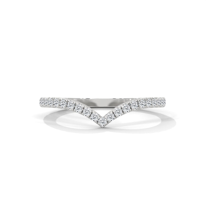 10K White Gold Half Eternity Round Lab Diamond Wedding Band