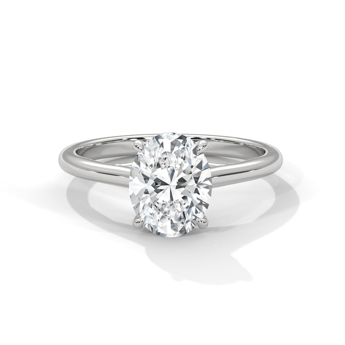 14K White Gold 2.0 CT Oval Lab Grown Diamond Solitaire Engagement Ring