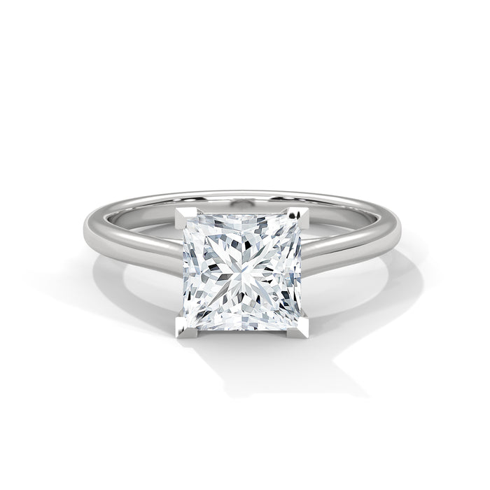 14K White Gold 2.0 CT Princess Lab Grown Diamond Solitaire Engagement Ring