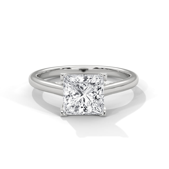 14K White Gold 2.0 CT Princess Lab Grown Diamond Solitaire Engagement Ring