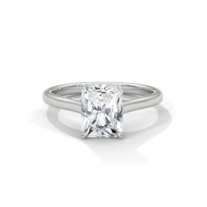 14K White Gold 2.0 CT Radiant Lab Grown Diamond Solitaire Engagement Ring