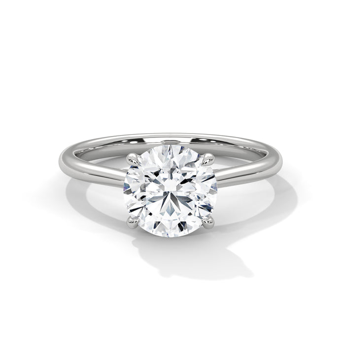 14K White Gold 2.0 CT Round Lab Grown Diamond Solitaire Engagement Ring