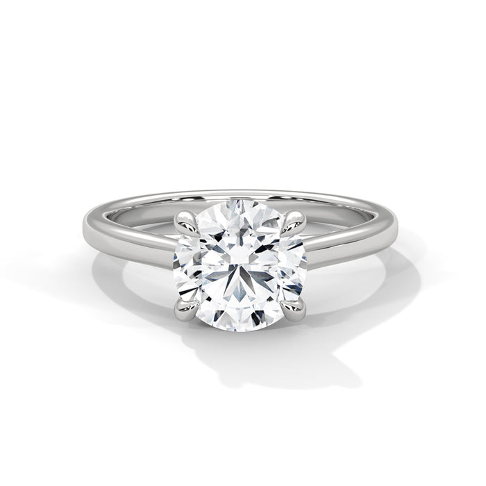14K White Gold 2.0 CT Round Lab Grown Diamond Solitaire Engagement Ring