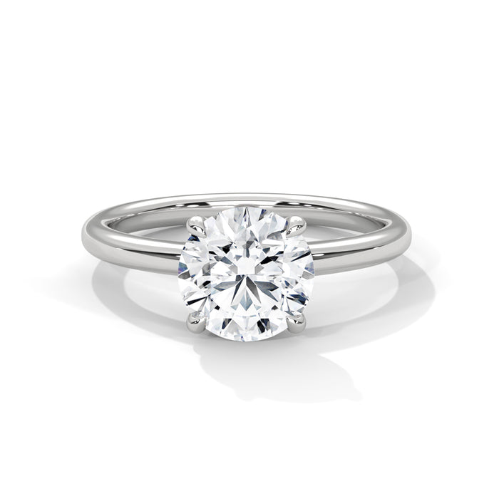 14K White Gold 2.0 CT Round Lab Grown Diamond Solitaire Engagement Ring