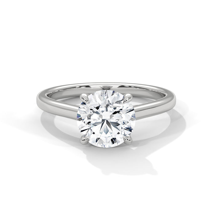 14K White Gold 2.0 CT Round Lab Grown Diamond Solitaire Engagement Ring
