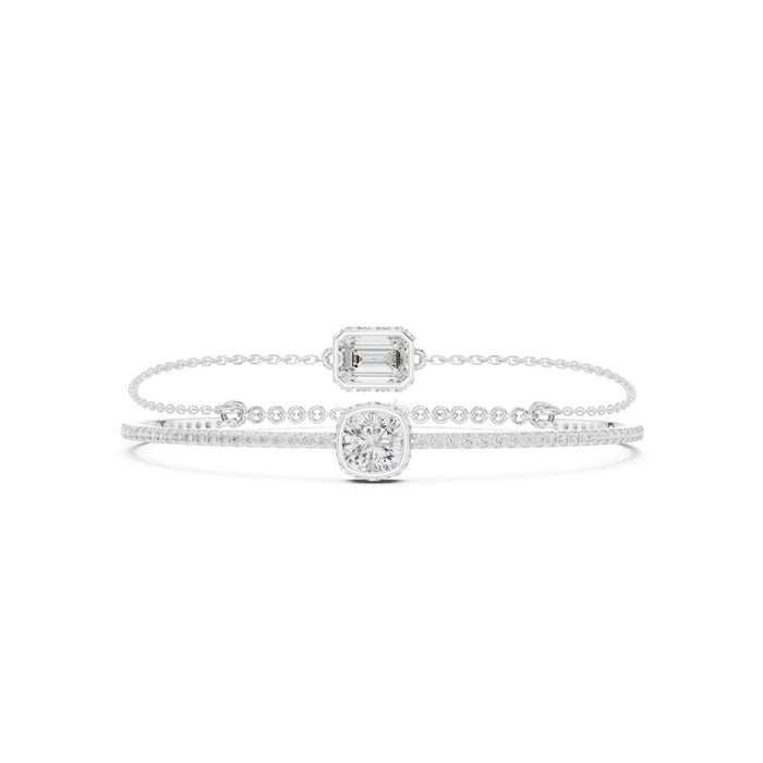 Emerald Tennis Lab Grown Diamond Bracelet