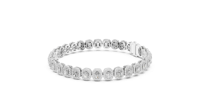 Emerald Tennis Lab Grown Diamond Bracelet