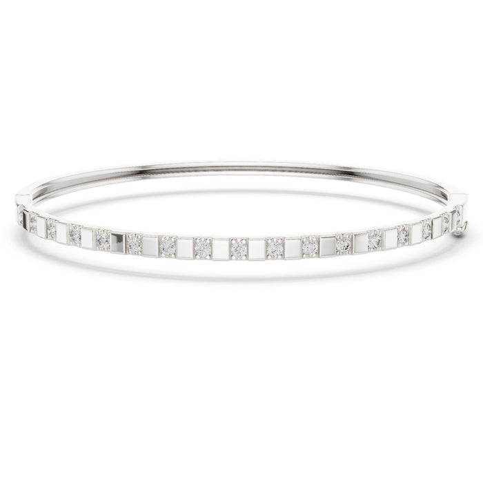 Emerald Bangle Lab Grown Diamond Bracelet