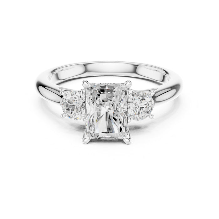 Princess Lab Grown Diamond Three-Stone Engagement Ring