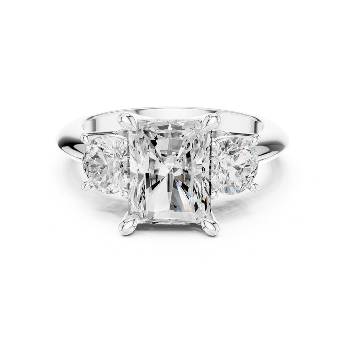 Emerald Lab Grown Diamond Three-Stone Engagement Ring