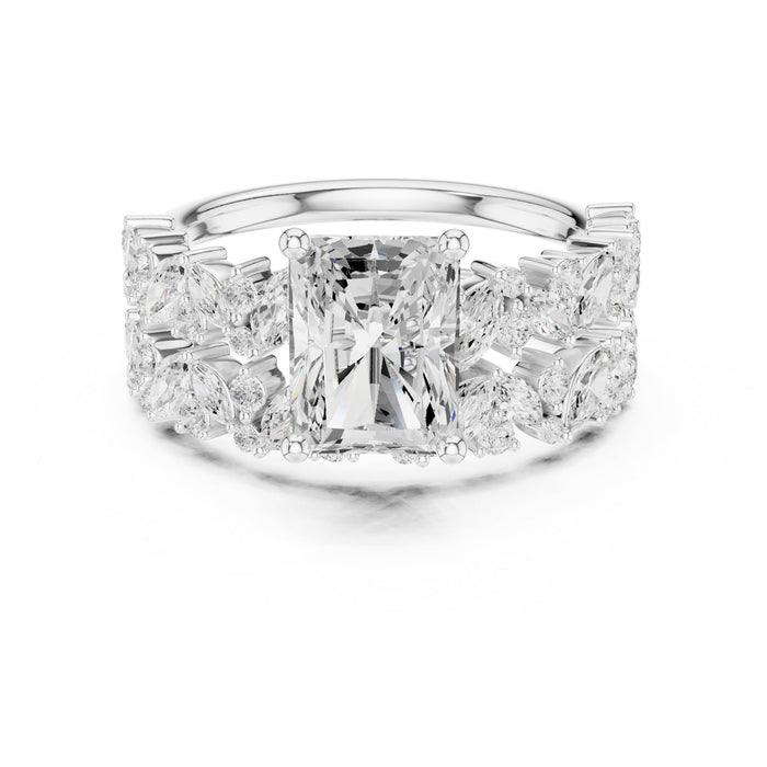 Radiant Lab Grown Diamond Side-Stone Engagement Ring
