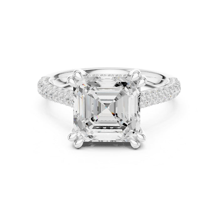 Emerald Lab Grown Diamond Pave Engagement Ring