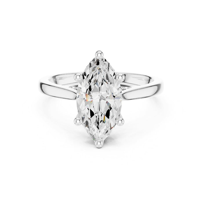 Marquise Lab Grown Diamond Side-Stone Engagement Ring