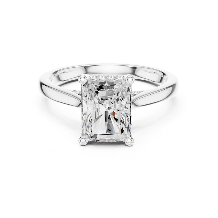 Emerald Lab Grown Diamond Hidden-Halo Engagement Ring