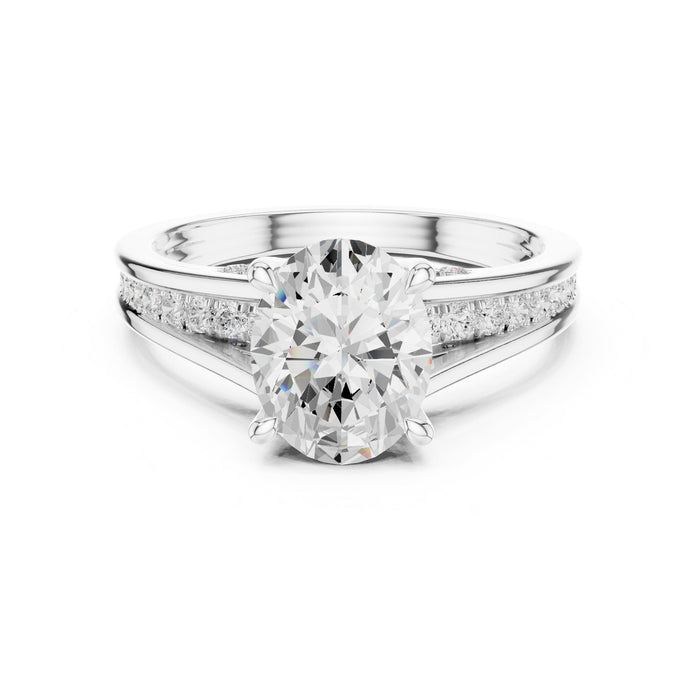 Round Lab Grown Diamond Split-Shank Engagement Ring
