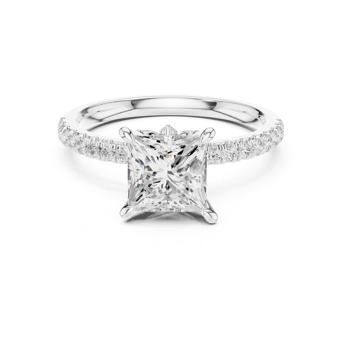 Princess Lab Grown Diamond Side-Stone Engagement Ring