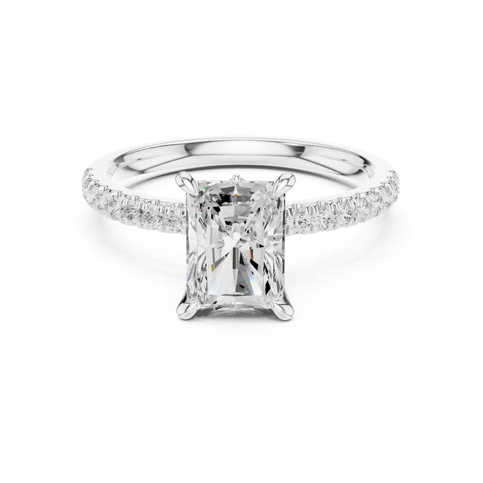Radiant Lab Grown Diamond Side-Stone Engagement Ring