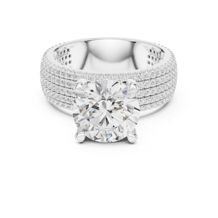 Round Lab Grown Diamond Pave Engagement Ring