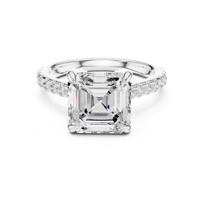 Emerald Lab Grown Diamond Side-Stone Engagement Ring