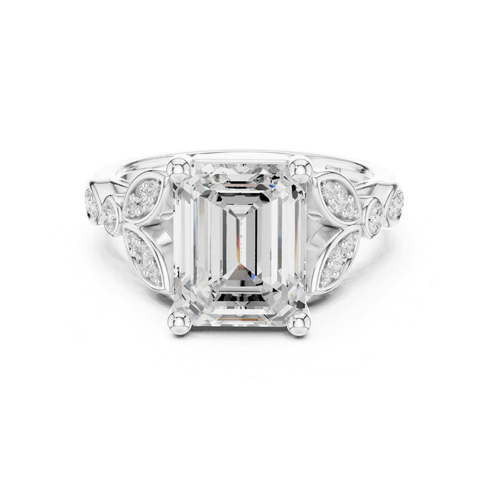 Emerald Lab Grown Diamond Vintage Engagement Ring