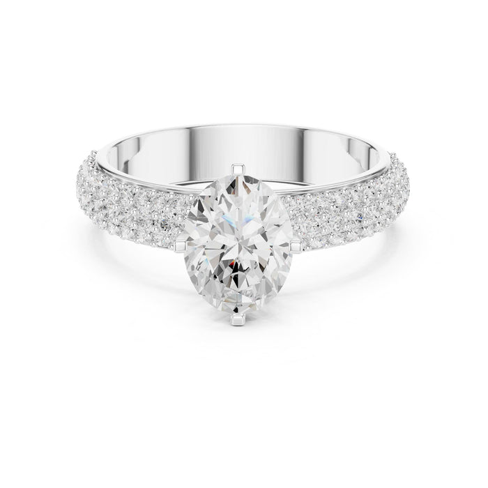 Oval Lab Grown Diamond Pave Engagement Ring