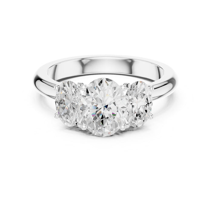 Oval Lab Grown Diamond Three-Stone Engagement Ring