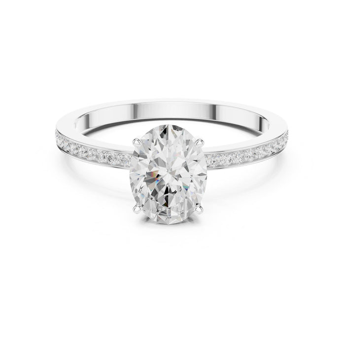 Oval Lab Grown Diamond Pave Engagement Ring