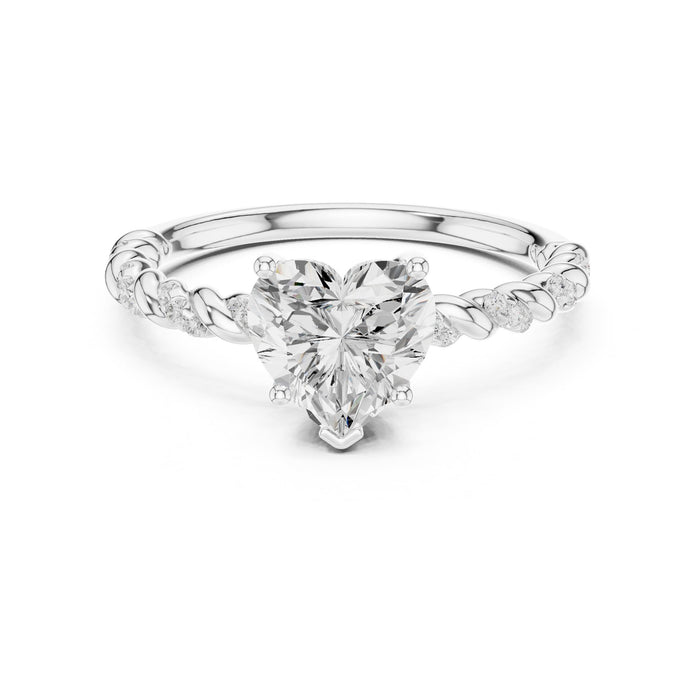 Round Lab Grown Diamond Twisted Engagement Ring