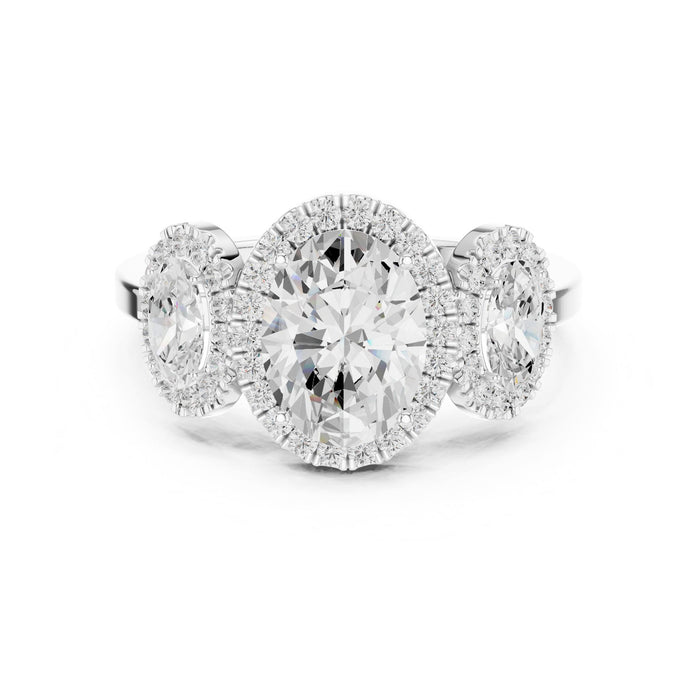 Oval Lab Grown Diamond Halo Engagement Ring