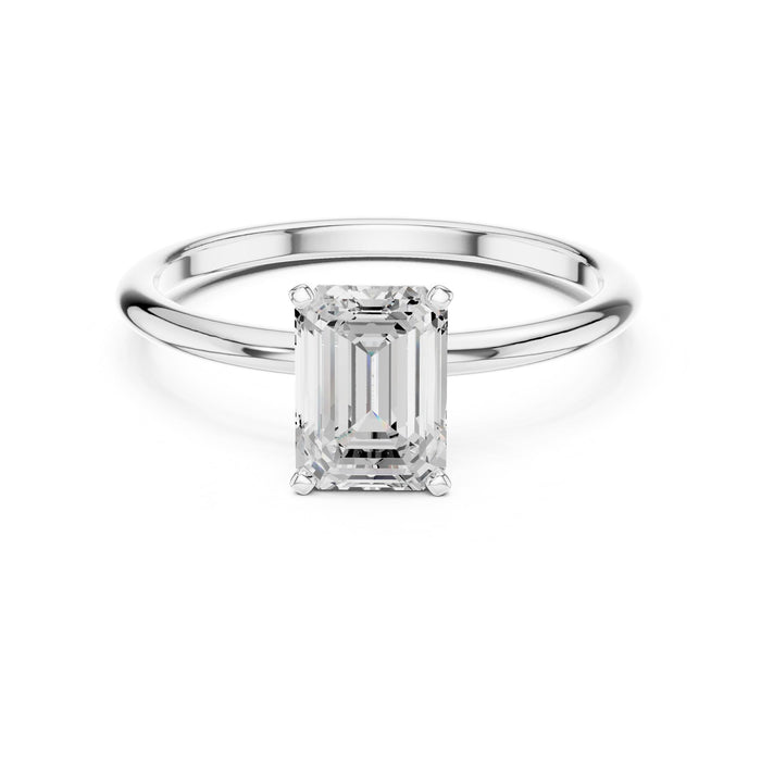 Emerald Lab Grown Diamond Solitaire Engagement Ring