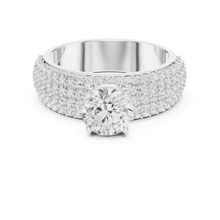 Round Lab Grown Diamond Pave Engagement Ring