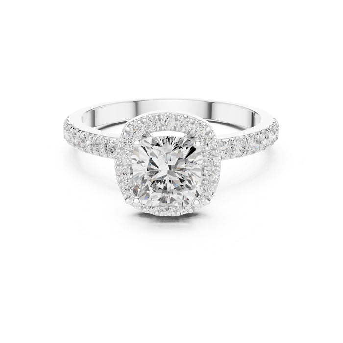 Round Lab Grown Diamond Halo Engagement Ring