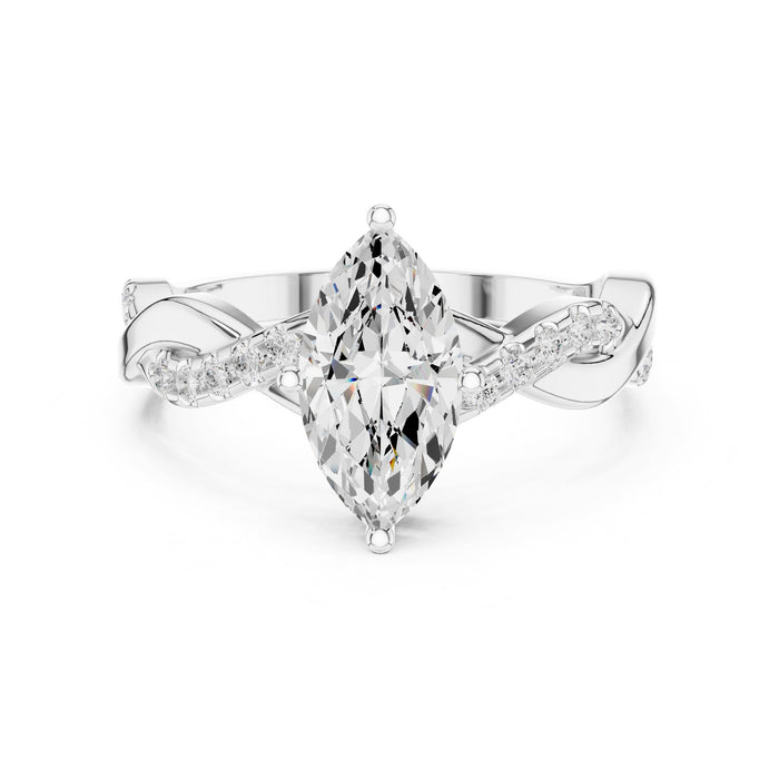 Marquise Lab Grown Diamond Twisted Engagement Ring