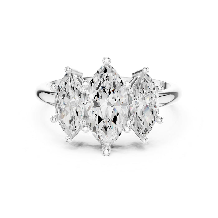 Marquise Lab Grown Diamond Three-Stone Engagement Ring