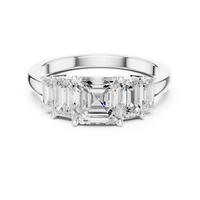 Emerald Lab Grown Diamond Three-Stone Engagement Ring