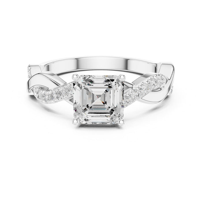 Cushion Lab Grown Diamond Twisted Engagement Ring