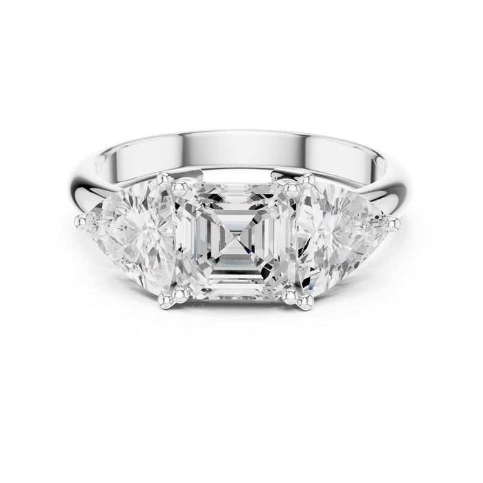 Cushion Lab Grown Diamond Three-Stone Engagement Ring
