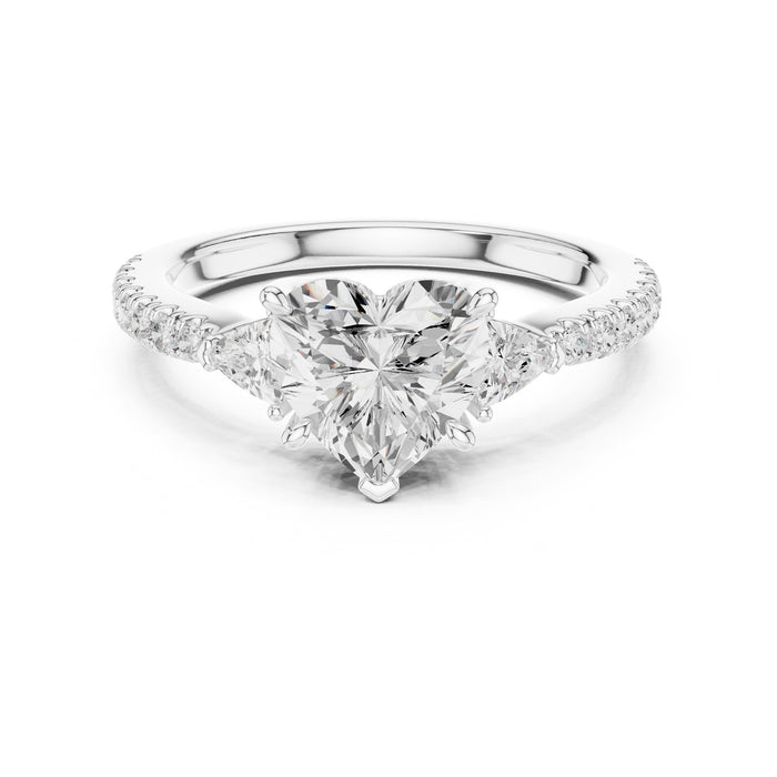 Cushion Lab Grown Diamond Three-Stone Engagement Ring