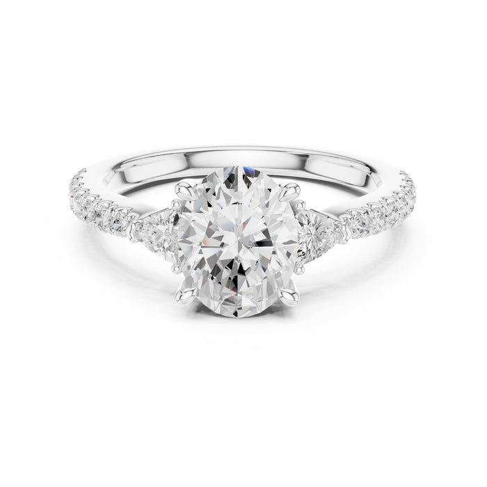 Oval Lab Grown Diamond Three-Stone Engagement Ring